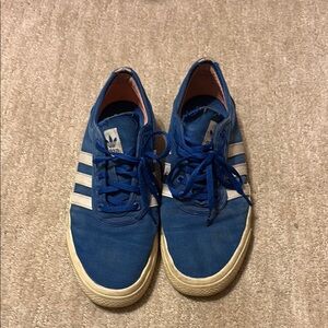 adidas Blue Low-Top Sneakers with White Stripes